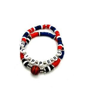 Clippers Beaded Bracelet Set - Red, Blue, Black